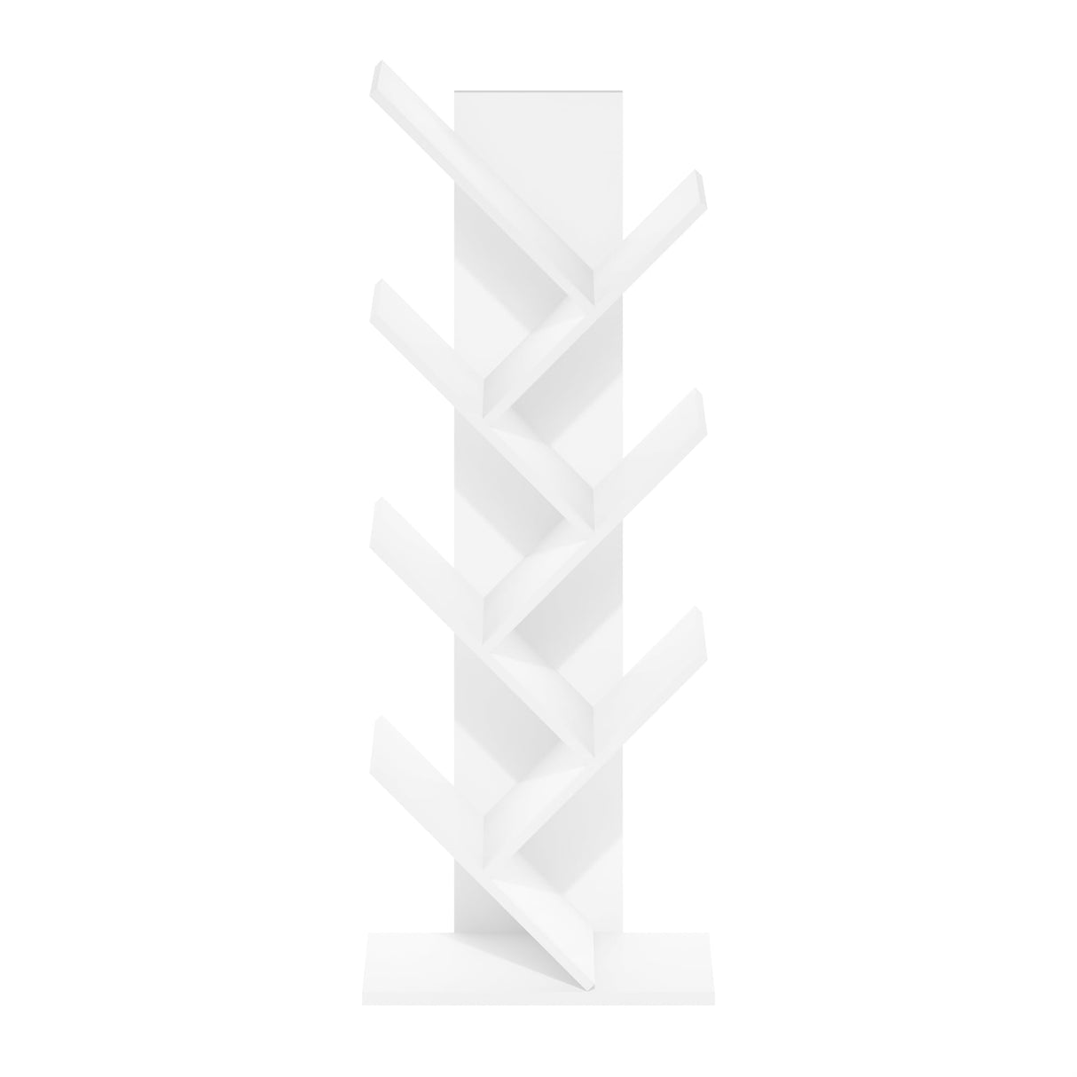 Furinno Tree Book Shelf, 7-Tier Bookshelf, Tree Bookcase for Room Decor, 8.4 x 15.7 x 39.4, for Living Room, Bedroom, Home Office, White Furinno