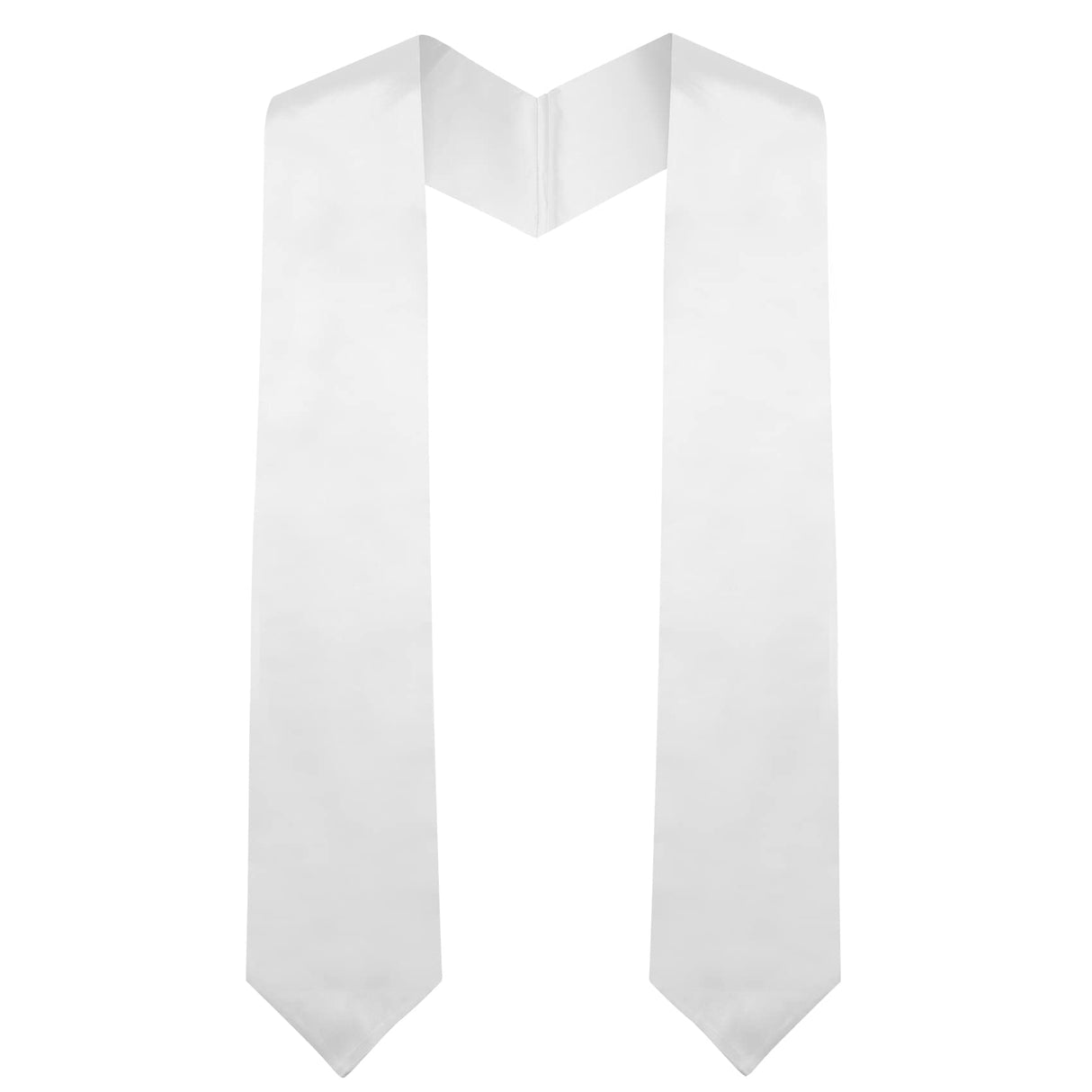 QEYMN Graduation Stole,Plain Graduation Sash,Graduation Stole Class of 2024 for Unisex Adults,Graduation Stole Sash for Academic and Choral 70" White Color QEYMN