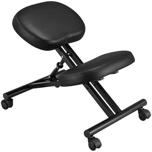 Yaheetech Kneeling Chair Ergonomic Posture Chair for Office Home Standing Work Desk Stool Adjustable Office Chair with Thick Cushion Pad & Flexible Seating Rolling Casters Yaheetech
