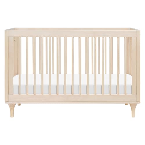 Babyletto Lolly 3-in-1 Convertible Crib with Toddler Bed Conversion Kit in Washed Natural, Greenguard Gold Certified babyletto