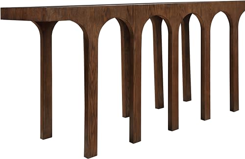 Meridian Furniture 99076Brown-T Westfield Collection Art Deco Console Table with Rich Brown Finish, Oak Veneer, Mixture of Solid Wood and MDF, 70" W x 18" D x 31" H, Brown Meridian Furniture
