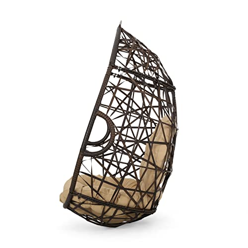Christopher Knight Home CKH Wicker Tear Drop Hanging Chair, Brown