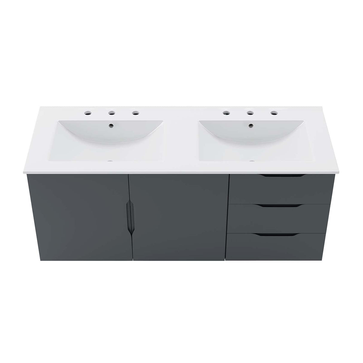 Modway Vitality 48" Double Sink Bathroom Vanity, Gray White Modway