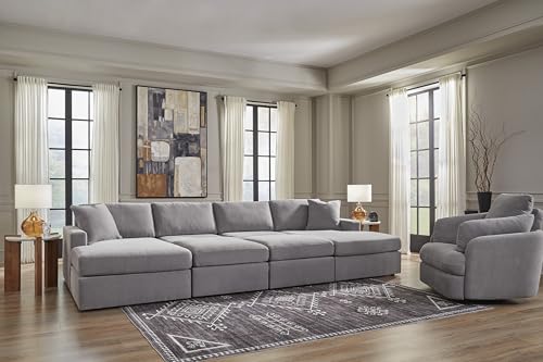 Signature Design by Ashley Modmax Contemporary Indoor Upholstered Press-Back Rocker Swivel Glider Recliner with Hidden Storages, Light Gray Signature Design by Ashley