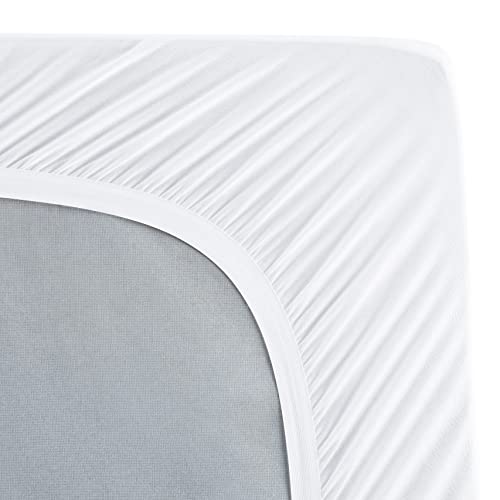 Serta ComfortSure Twin Mattress Cover, Fitted Pillow Top Mattress Pad, Super Soft and Breathable Quilted Cotton Protector with 18" Elastic Deep Pockets for Secure Fit, White Serta
