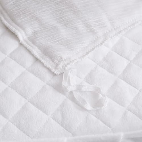 HAIHUA Faux Fur White Comforter Cover Twin Set, Fuzzy White Twin Bedding Set 2 Pieces (1 Fluffy Duvet Cover + 1 Plush Plush Pillow Cases) Furry Bed Set, Fluffy Bed Set, Zipper Closure HAIHUA