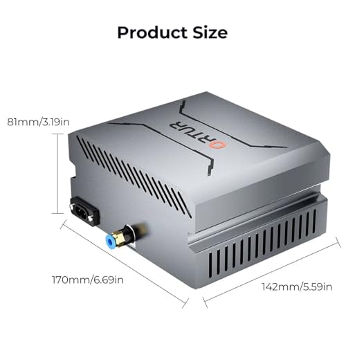 Ortur Air Assist Pump 0-50L/min for Ortur Laser Engraver, Laser Module LU3-20A, LU2-10A & More – Adjustable Airflow, Enhances Cutting Speed, Edge Cleaner, Removes Smoke & Dust, Protects Laser Lens Ortur