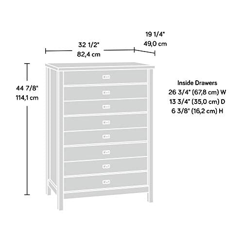 Sauder Cottage Road 4-Drawer Chest, Soft White finish, L: 32.44" x W: 19.29" x H: 44.92" Sauder