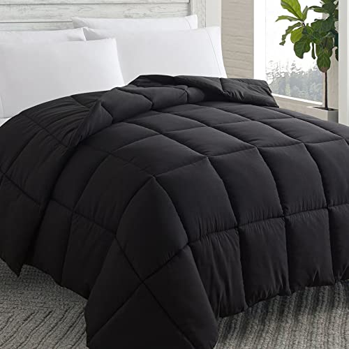 Cosybay Down Alternative Comforter (Black, Twin) - All Season Soft Quilted Twin Size Bed Comforter - Duvet Insert with Corner Tabs - Winter Summer Warm Fluffy, 64x88 inches Cosybay
