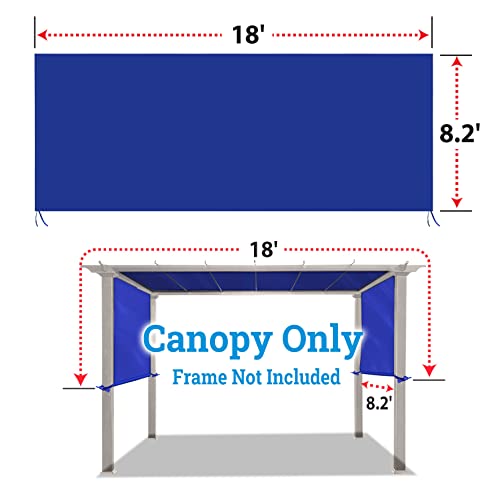 BenefitUSA Universal Replacement Top Pergola Structure (18' L x 8.2' W) Gazebo Canopy Cover Only(Blue BenefitUSA
