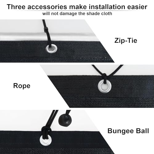 KANAGAWA 90% Sun Shade Cloth 12'X 20' Outdoor Pergola Shade Cover Canopy with Grommets UV Block Privacy Screen for Patio, Backyards, Outdoor, Carport, Garden, Black KANAGAWA