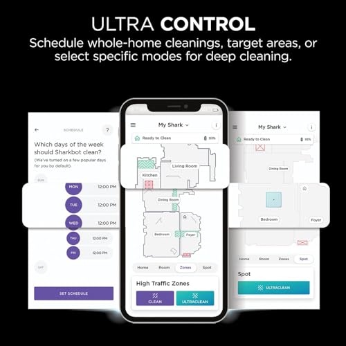 Shark AI Ultra Voice Control Robot Vacuum with Matrix Clean Navigation, Home Mapping, 60-Day Capacity, XL Self-Empty Base for Homes with Pets, Carpet & Hard Floors Shark