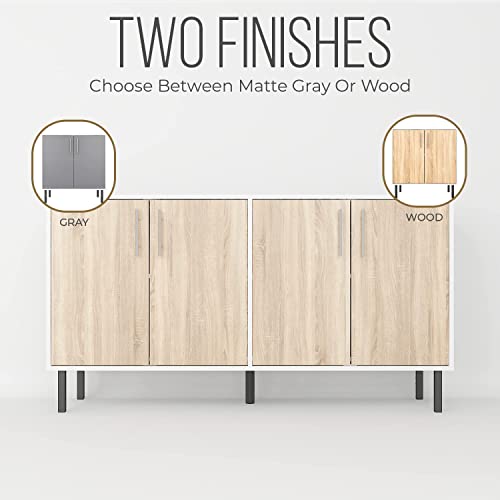 EconoHome Wood Buffet Cabinet with storage, Sideboard Cabinet with 4 Doors, Credenza for Living Room, can be used in The Office, Kitchen, Dining Room, Bedroom, as a TV Stand or Cupboard Console Table EconoHome
