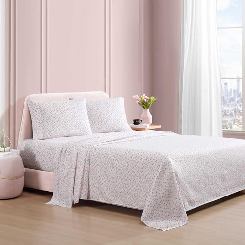 Betsey Johnson - Full Bed Sheets, Super Soft & Lightweight Bedding with Matching Pillowcases, Fade & Wrinkle Resistant (Ballet Floral Pink, Full) Betsey Johnson