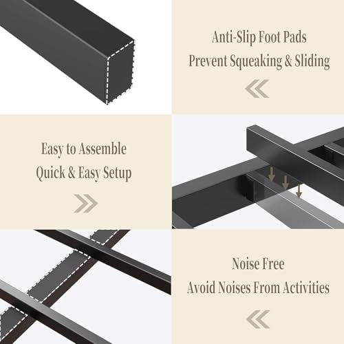 ChicZhiNest Twin Size Bed Frame with 2 Tier Upholstered Storage Headboard and Under Bed Storage,Platform Bedframe with LED Lights and Charging Station, No Box Spring Needed,Easy Assembly,Grey ChicZhiNest