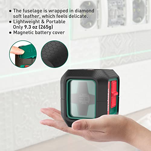 HYCHIKA Laser Level Self Leveling Green Cross Line Lasers Level Tool 50ft Measure Range for Indoor/Outdoor/Construction/DIY/Picture hanging, Battery HYCHIKA BETTER TOOLS FOR BETTER LIFE
