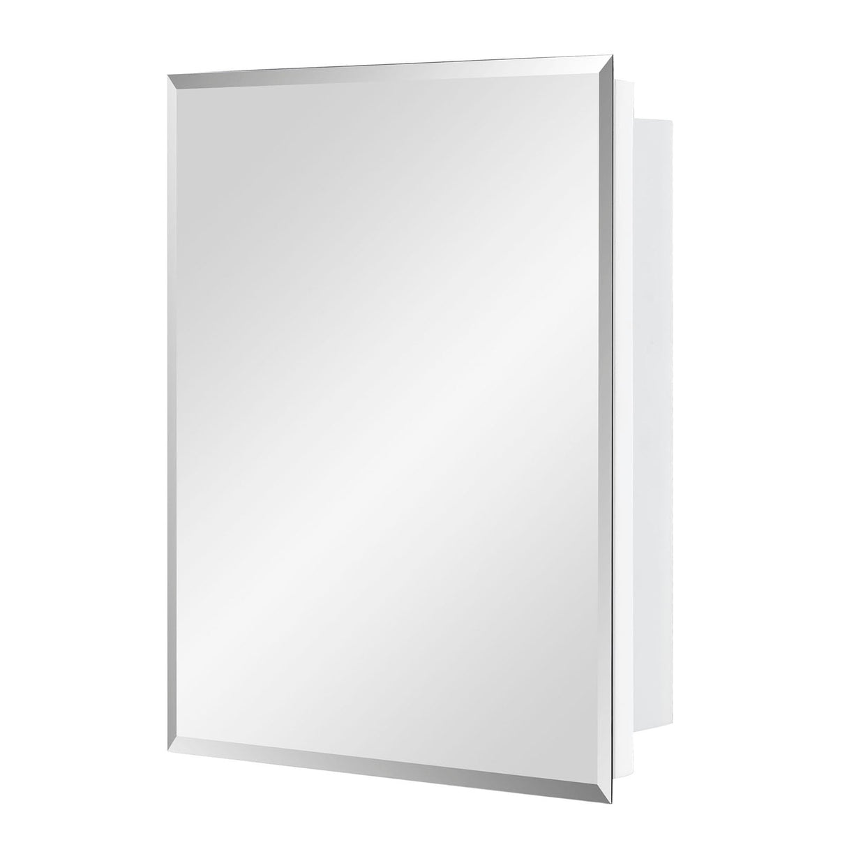 IDYLLOR Bathroom Medicine Cabinet with Beveled Edge Mirrored Door 14 x 18 inch, Recessed or Surface Mount, with Adjustable Glass Shelves IDYLLOR