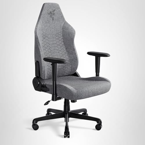 Razer Iskur V2 X Ergonomic Gaming Chair: Built-in Lumbar Support - Widened Seat - High Density Foam Cushions - Adjustable 152 Degree Recline - 2D Armrests - Plush Fabric Finish - Light Gray Edition Razer