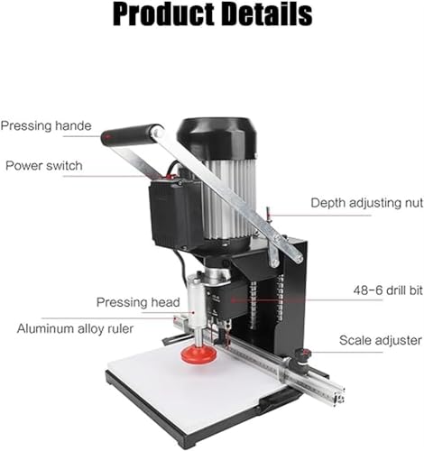 Portable Woodworking Hand-Held Hinge Drilling Machine,Hinge Drilling and Boring Machine, Hinge Drilling Machine for Woodworking1100W 2880 RPM, 0-40mm Depth(220v) HEQIM