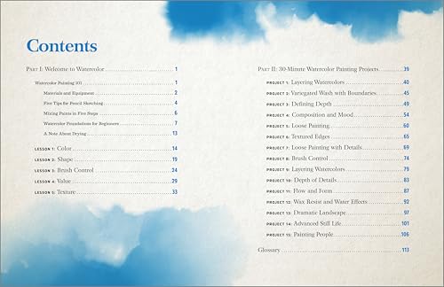 30-Minute Watercolor Painting for Beginners: Easy Step-by-Step Lessons and Techniques WoodArtSupply
