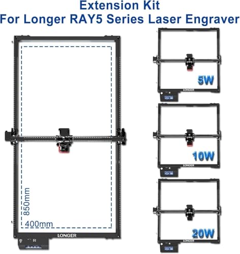Laser Engraver Y-AxisExtension Kit for RAY5 5W/10W/20W Laser Engraver, Expand Working Area to 33.46" x 15.75"(850mm*400mm) QFLONGER