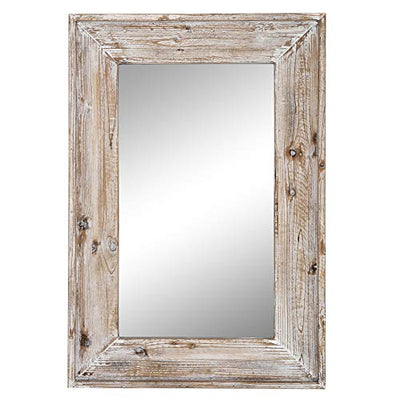 EMAISON 36 X 24 inch Wall Mount Wood Frame Bathroom Vanity Mirror Rustic Horizontal/Vertical Rectangle Mirror for Over Sink, Bedroom, Farmhouse Home