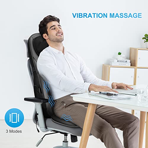 COMFIER Shiatsu Back Massager with Heat, Deep Kneading & Rolling Massage Chair Pad, Chair Massager for Office Home Use Mothers Day Gifts for Womem COMFIER