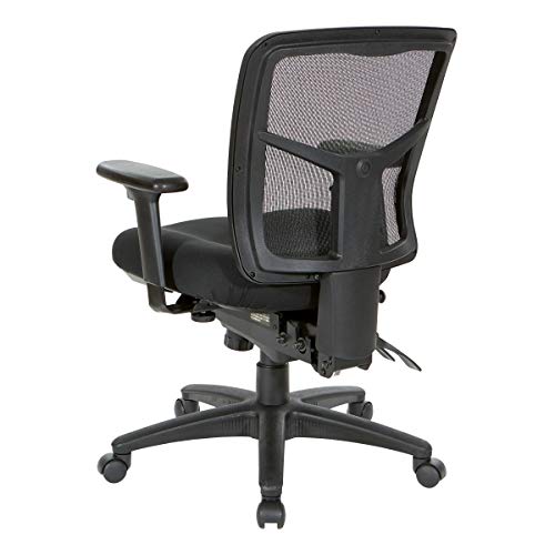 Office Star ProGrid Breathable Mesh Manager's Office Chair with Adjustable Seat Height, Multi-Function Tilt Control and Seat Slider, Mid Back, Coal FreeFlex Fabric Office Star Products