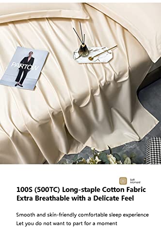 TEVTEV Flat Sheet 500 TC 100% Long Staple Cotton Satin Flat Top Sheet Only Super Soft Satin Bedding Bed Sheet for Single/Twin Full/Double Queen King Bed (Color : Blue, Size : 48x74cm-19x29 x2) TEVTEV