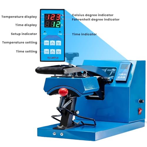 OLIXIS Hat Press Machine, Professional Hat Heat Press for Caps, 3.2"x5.5" PTFE-Coated Plate, LCD Display, 570°F Max Temp, Memory Mode OLIXIS