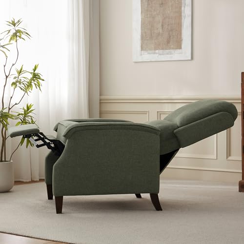 VKNOW Recliner Chair, Fabric Recliner with Soft Armrest, Home Theater Seating with Adjustable Push Back and Lumbar Support, Single Sofa for Adults, Lounge Chair for Living Room, Bedroom(Green)