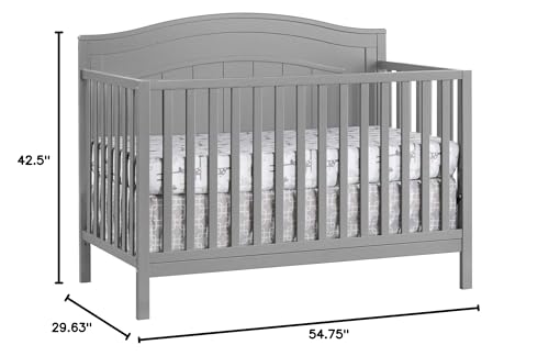 Oxford Baby North Bay 4-in-1 Convertible Baby Crib, Dove Gray, GreenGuard Gold Certified Oxford Baby