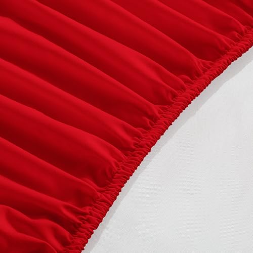 Elegant Comfort 1500 Premium Hotel Quality 18-24 Inches Deep - Extra Deep Pocket Single Fitted Sheet for High Mattress, Luxury and Softest, Smart Pocket - Wrinkle Free, Queen, Red Elegant Comfort