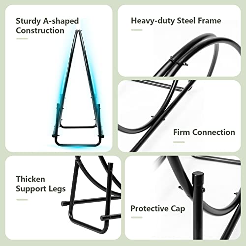 COSTWAY 30" Firewood Log Rack Hoop Tubular Steel Wood Storage Holder for, Black COSTWAY