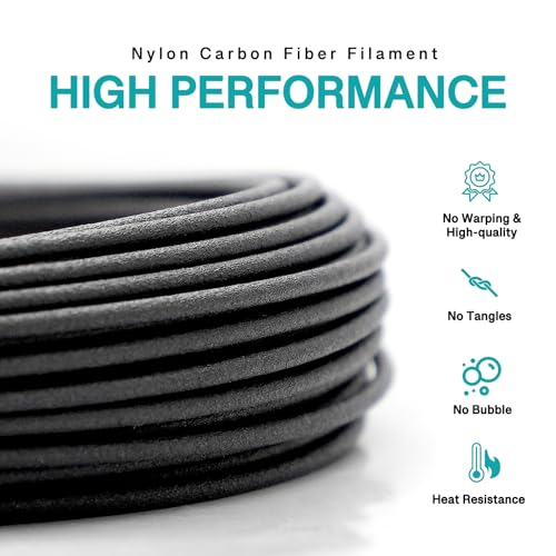 Nylon Carbon Fiber Filament PA6 CF Filament 50g for 3D Printing yxpolyer