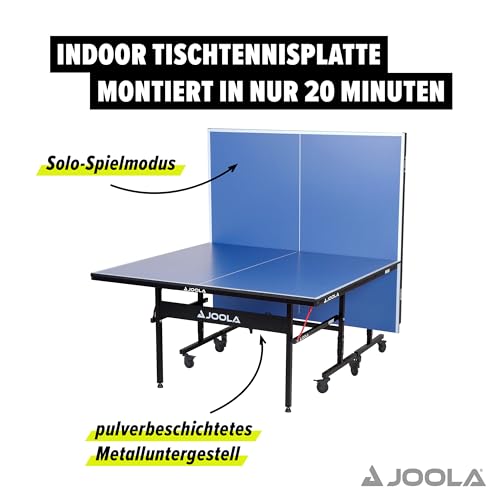 JOOLA Inside 15 - Professional MDF Indoor Table Tennis Table with Quick Clamp Ping Pong Net and Post Set - 10 Minute Easy Assembly - Ping Pong Table with Single Player Playback Mode JOOLA