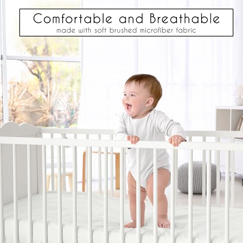 Sweet Jojo Designs 4-Piece Baby Crib Bedding Set (Boho Chic) for Boys or Girls, Infants/Nursery incl. Blanket, Fitted Sheet, Skirt, Diaper Stacker (Linen, Beige, Neutral, Modern Farmhouse, Shabby) Sweet Jojo Designs
