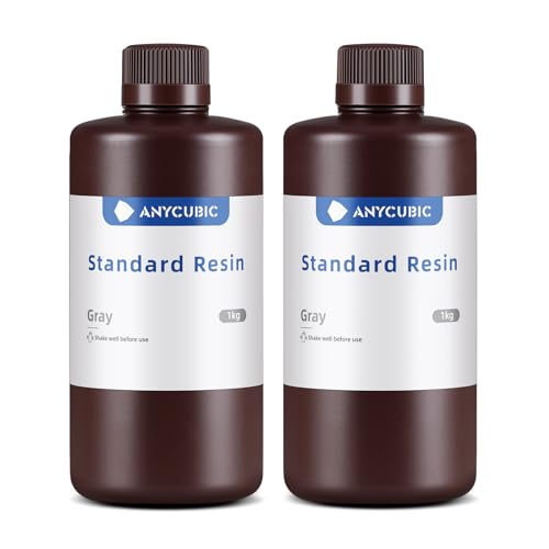 ANYCUBIC 3D Printer Resin, 405nm High Precision Fast Curing UV Photopolymer Resin for LCD 3D Printing, Grey+Grey, 2kg ANYCUBIC