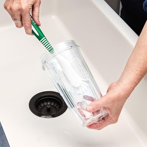 Libman Green & White Cleaning Brush Kit, 3-Piece Set, All-Purpose Brushes for Kitchen, Basins, Sinks, Dishwashers Libman