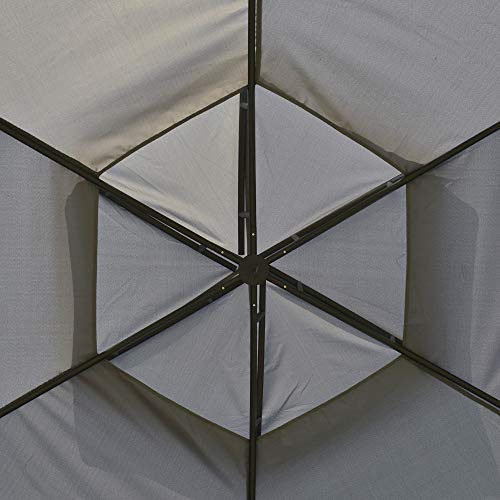 Outsunny 12' x 12' Round Outdoor Gazebo, Patio Dome Gazebo Canopy Shelter with Double Roof, Netting Sidewalls and Curtains, Zippered Doors, Strong Outsunny