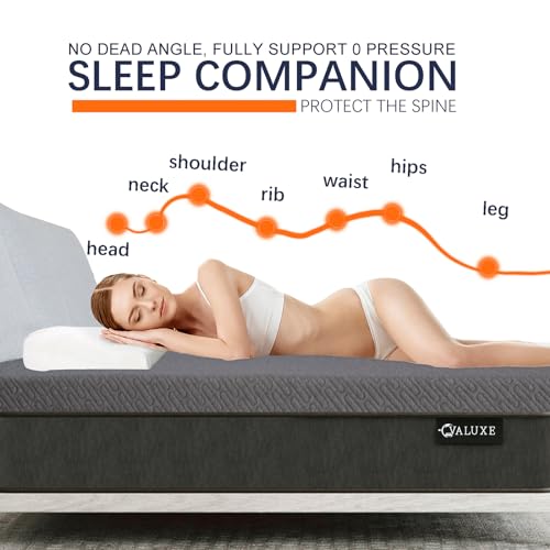VALUXE 3 Inch Gel Memory Foam Mattress Topper Queen Size High Density Cooling Pad Pressure Relief Bed Topper Grey (with Removable & Washable Bamboo Cover) VALUXE