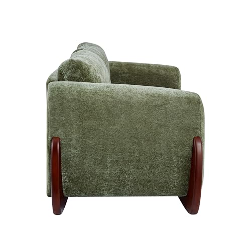 Christopher Knight Home Taki 89 Inches Sofa Couch, Cozy Chenille Upholstered 3-Seater Sofa, Wood Frame Couches, Comfy Home Sofa Living Room and Office, Lounge Seating with Armrests, Olive Green Christopher Knight Home