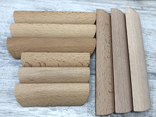 Tsnamay 10Pcs Unfinished Wood Solid Furniture Pulls Handles,Unfinished Unpainted Paintable Wooden Handles Cupboard Closet Drawer Handle Pull,Length Tsnamay
