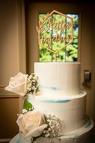 Cake topper for wedding,personalized cake topper,initial letters cake topper,heart cake topper,gold,wooden topper,gold silver topper for Bridal Shower Engagement Wedding Anniversary Party Decor. snzazhe