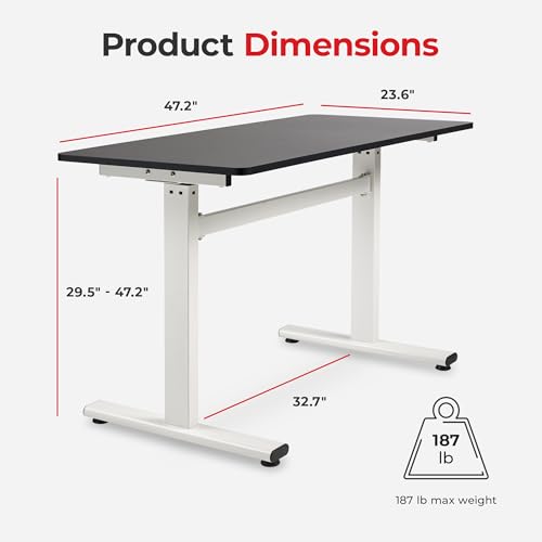 Sunny Health & Fitness Multi-Purpose Air-Drive Adjustable Standing Desk, Pneumatic Air Lifting, Electricity-Free, Scratch-Resistant Surface with up to 47.2" Height, Treadmill Compatible SF-A023001 Sunny Health & Fitness