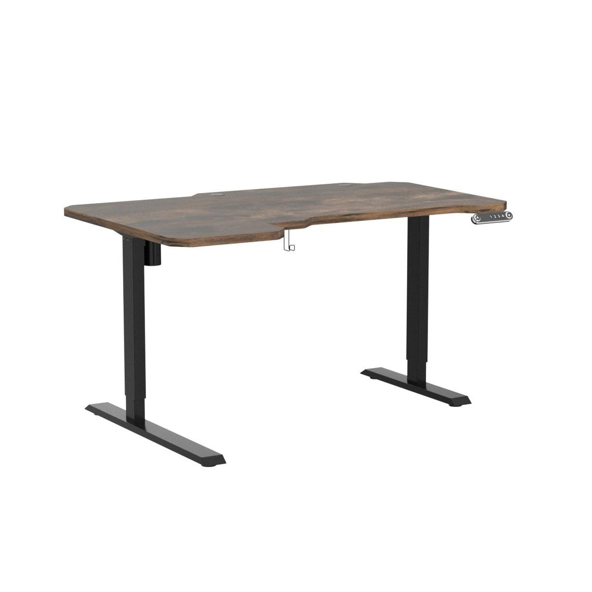 Radlove 59-Inch Large Electric Height Adjustable Computer L-Shaped Desk with Memory Controller Corner Standing Desk Modern Workstation with Splice Board Ergonomic Desk (Black Frame + Rustic Brown Top) Radlove