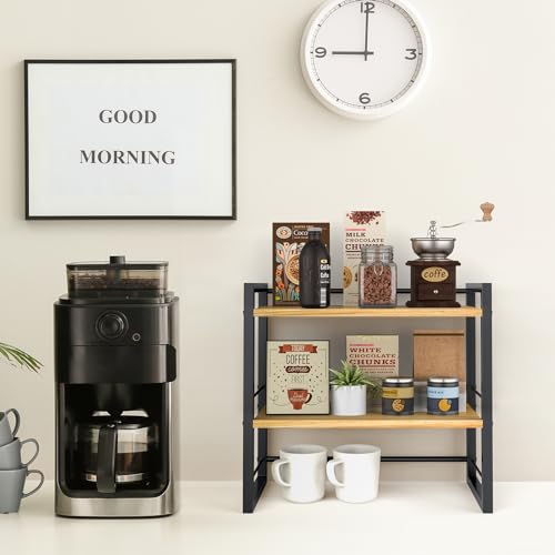 ART-GIFTREE 2-Tier Wood Desk Shelf Organizer for Office and Home Storage - Black ART-GIFTREE