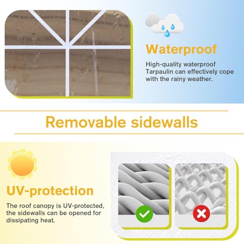 Devoko 10'x30' Heavy Duty White Party Tent - Waterproof Outdoor Wedding Canopy for Backyard, Patio & Events Devoko