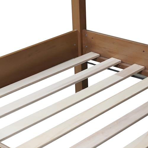 PVWIIK Upholstered Twin Over Twin Bunk Bed with Teddy Fleece Fabric Headboard & Footboard for Girls Boys,Solid Wood Bunk Bed Frame with Ladder and Guardrails,No Box Spring Needed,Natural PVWIIK