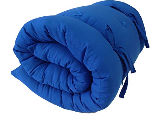 D&D Futon Furniture Royal Blue Traditional Japanese Floor Rolling Futon Mattress, Foldable Cushion Mats, Cotton/Foam Shikifuton, 3 x 30 x 80 D&D Futon Furniture